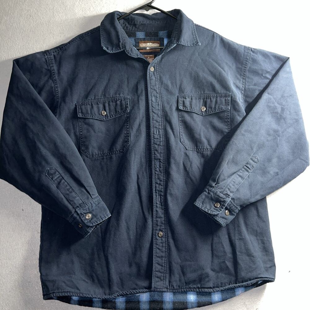 Levi’s Mens Navy Jacket Heavy Flannel Lined Rugged Warm Button Up XL